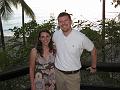 Elizabeth & Ross in front of the beach